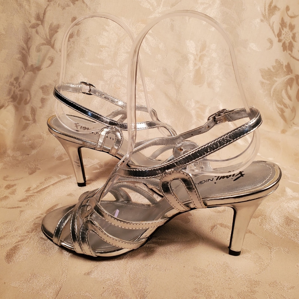 Fioni Night Silver Ankle Strap Sandals